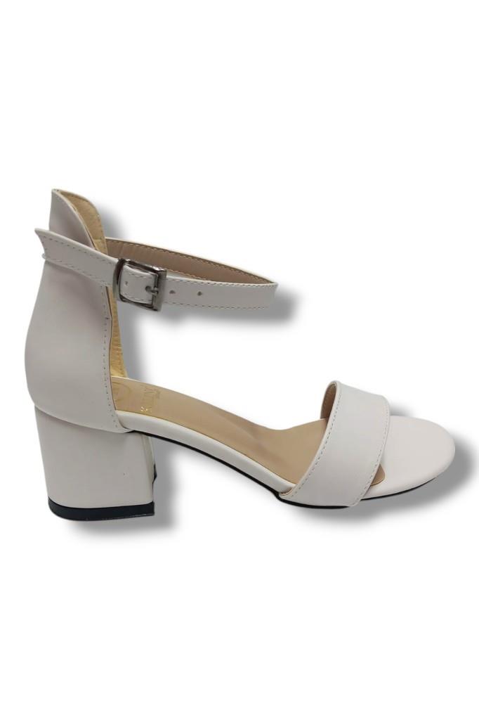 Kılınç 985-25 Deri Anatomik Tek Bant Kalın Topuk Kadın Sandalet