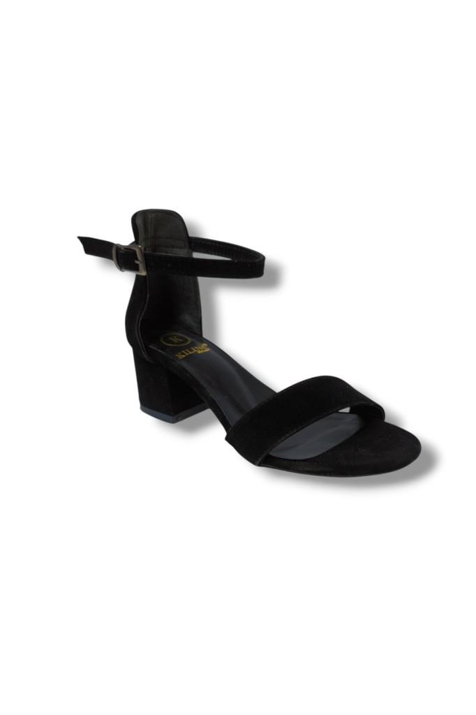 Kılınç 985-25 Süet Anatomik Tek Bant Kalın Topuk Kadın Sandalet