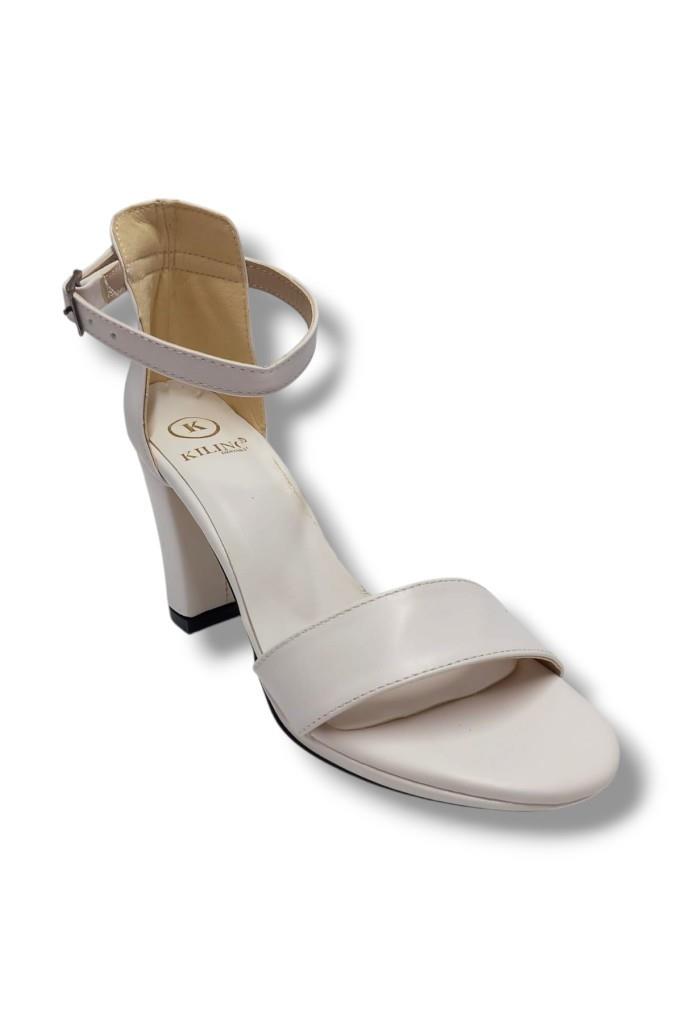 Kılınç 986-25 Deri Anatomik Tek Bant Yüksek Topuk Kadın Sandalet
