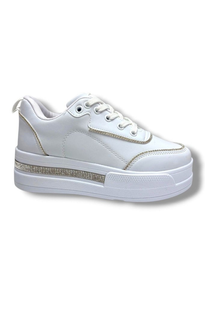 Lady Classy 1182-26 Cilt Şerit Taşlı Anatomik Kadın Sneaker
