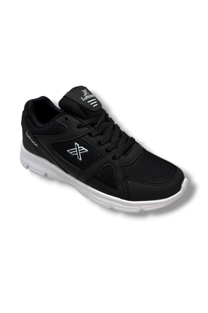 Luttoon 251-26 Anorak Deri Anatomik Erkek Sneaker Siyah Beyaz 40-44