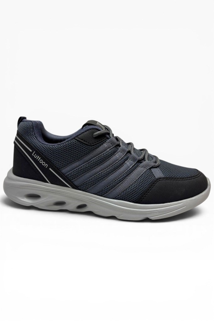 Luttoon 4138-26 Anorak Fashıon Erkek Sneaker Füme Siyah