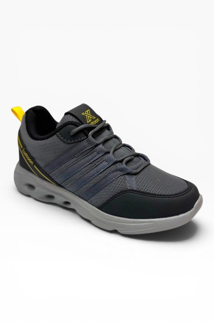 Luttoon 4138-26 Anorak Fashıon Kadın Sneaker Füme Siyah Sarı 36-39
