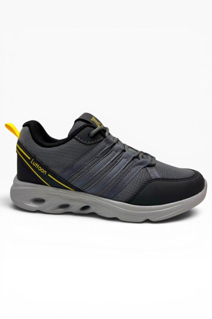 Luttoon 4138-26 Anorak Fashıon Kadın Sneaker Füme Siyah Sarı 36-39