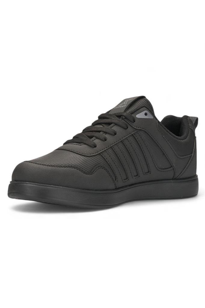 Luttoon 4189-24 Deri Anatomik Hafıza Taban Erkek Sneaker Siyah Füme