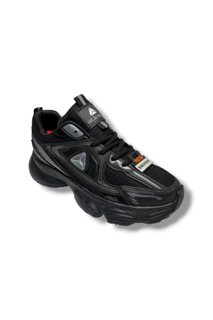 Marco Jamper 2411-26 Cilt Deri Anorak Anatomik Sneaker Siyah Gümüş 36-40