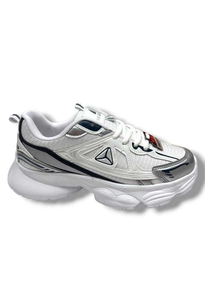 Marco Jamper 2411-26 Cilt Deri Anorak Anatomik Sneaker Beyaz Gümüş 36-40