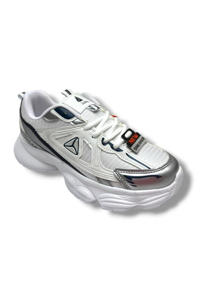 Marco Jamper 2411-26 Cilt Deri Anorak Anatomik Sneaker Beyaz Gümüş 36-40