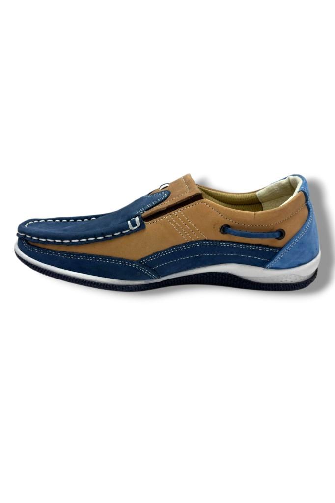 Master 1702-26 Hakiki Nubuk Deri Anatomik Casual Erkek Ayakkabı Mavi Kum