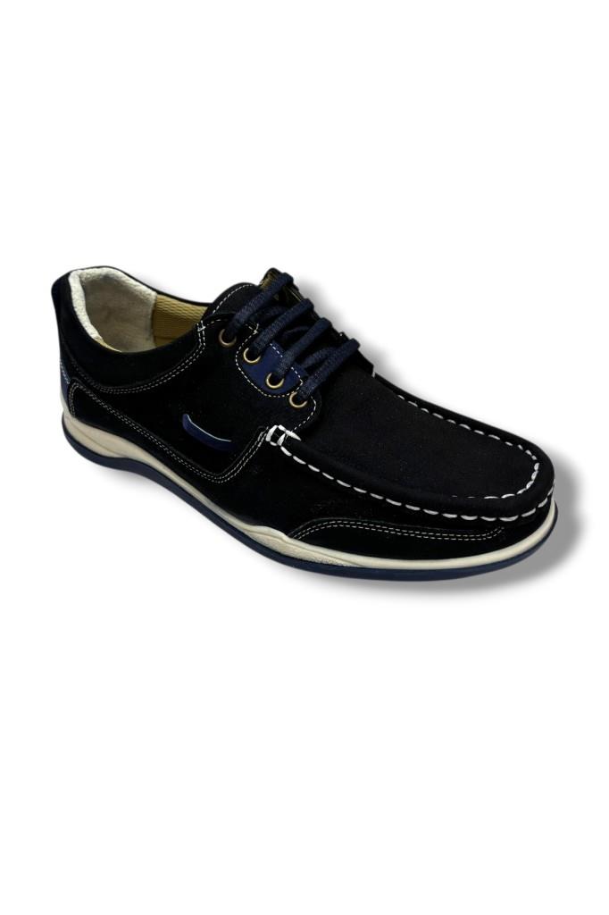Master 1712-26 Hakiki Nubuk Deri Casual Erkek Ayakkabı Siyah Laci
