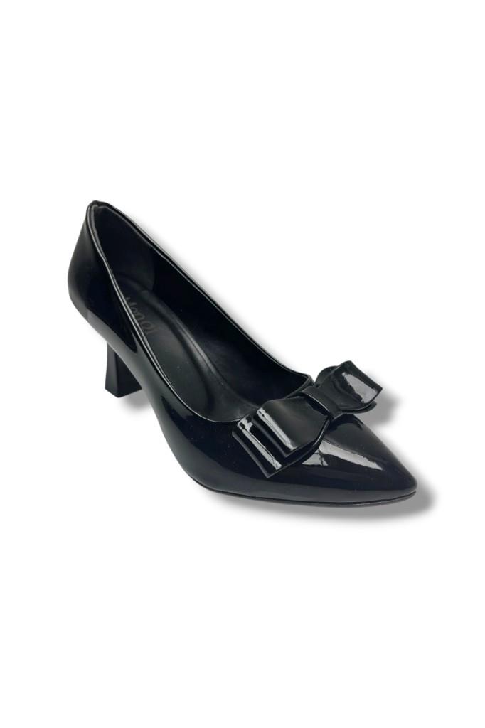 Mengi 691-26 Rugan Deri Fiyonklu İnce Topuk Kadın Stiletto