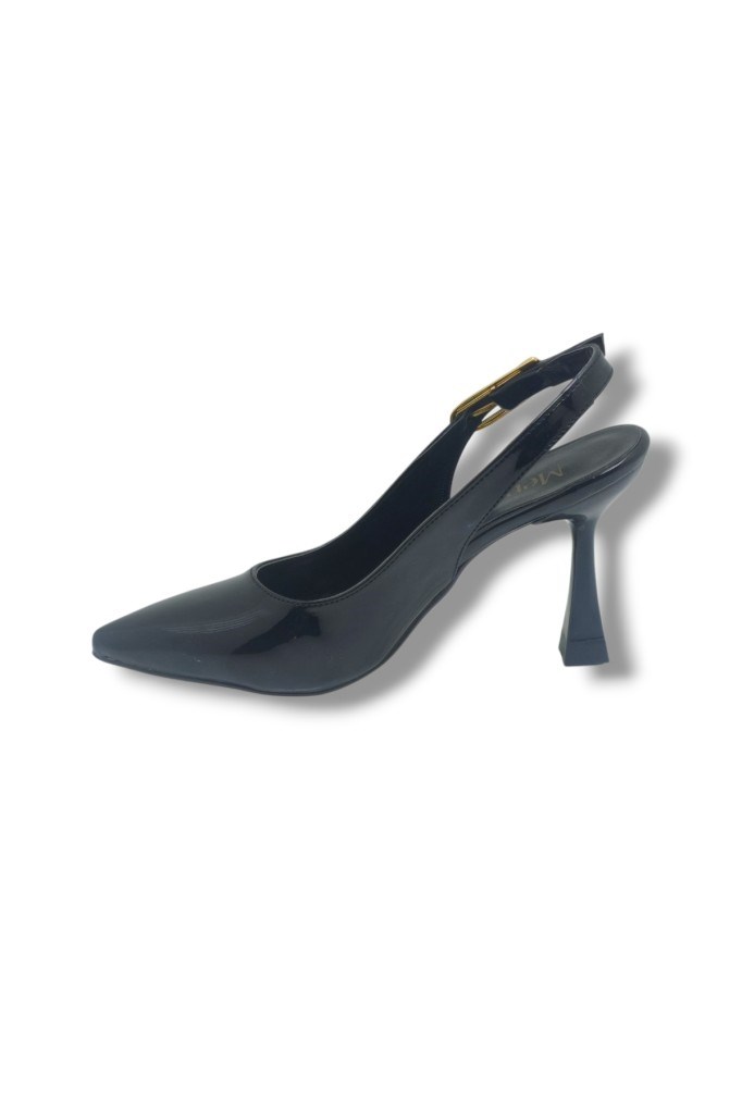 Mengi 692-26 Rugan Deri Arkası Açık İnce Topuk Kadın Stiletto(8,5cm)