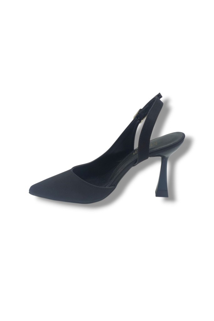 Mengi 693-26 Parlak Saten Arkası Açık Kadın Stiletto(8,5cm)