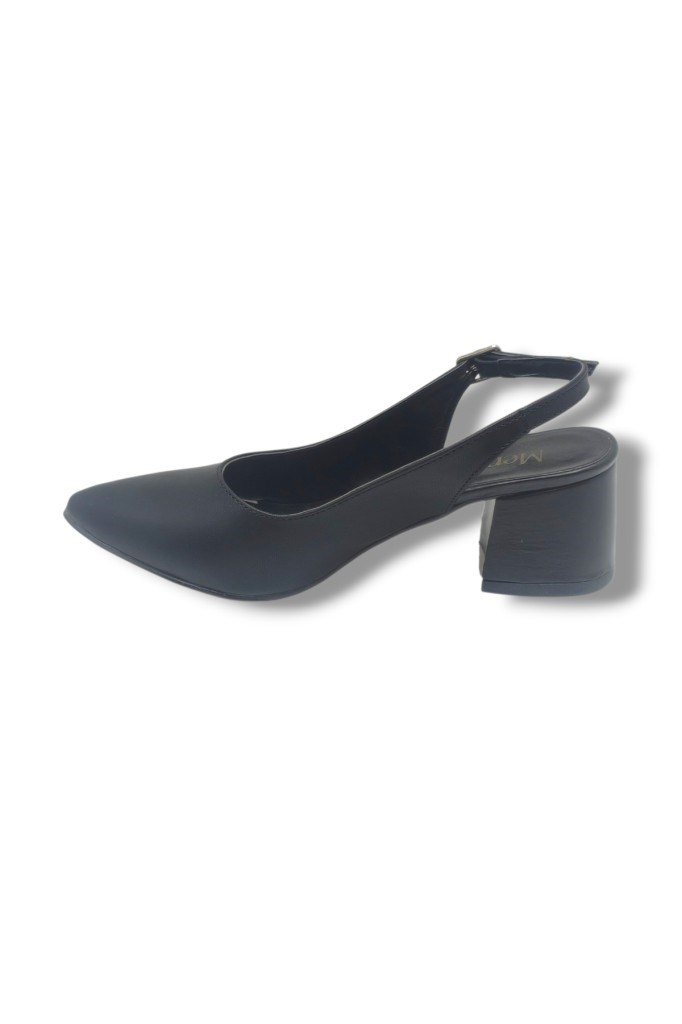 Mengi 695-26 Cilt Arkası Açık Kalın Topuk Kadın Ayakkabı(6cm)