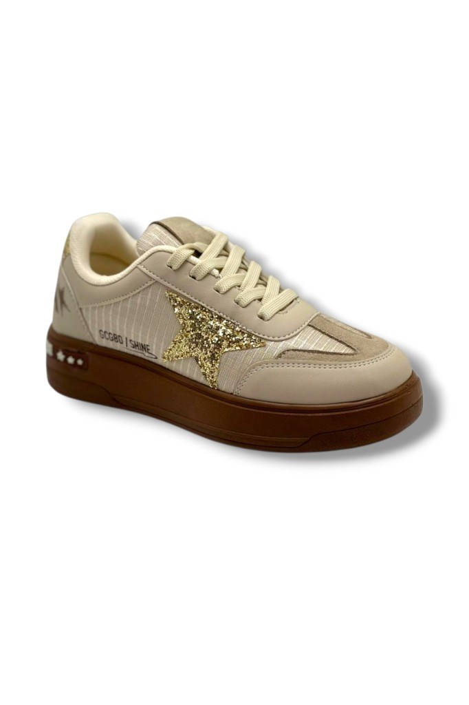 Mıa Marya 7020-26 Simli Yıldızlı Trend Fashion Kadın Sneaker