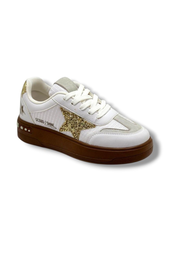 Mıa Marya 7020-26 Simli Yıldızlı Trend Fashion Kadın Sneaker