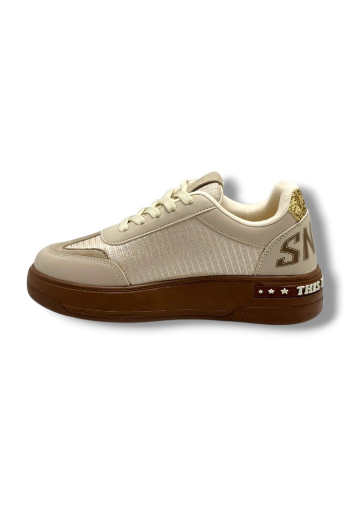 Mıa Marya 7020-26 Simli Yıldızlı Trend Fashion Kadın Sneaker