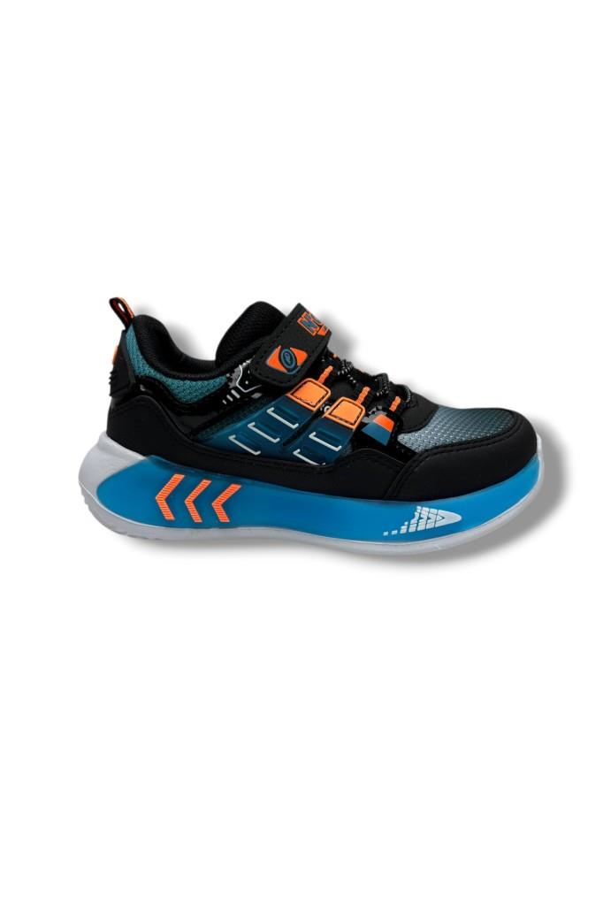 Ndrops 028-26 Anorak Anatomik Çocuk Sneaker Siyah Turkuaz Turuncu 31-35