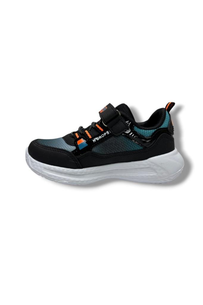 Ndrops 028-26 Anorak Anatomik Çocuk Sneaker Siyah Turkuaz Turuncu 31-35