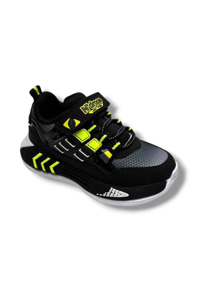 Ndrops 028-26 Anorak Anatomik Çocuk Sneaker Siyah Sarı 26-30