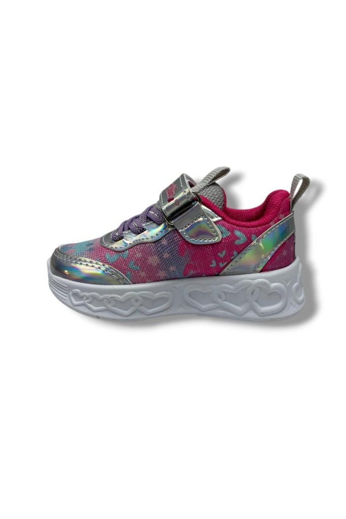 Ndrops 032-26 Anorak Rugan Yıldızlı Anatomik Kız Çocuk Sneaker Buz Fuşya 22-25