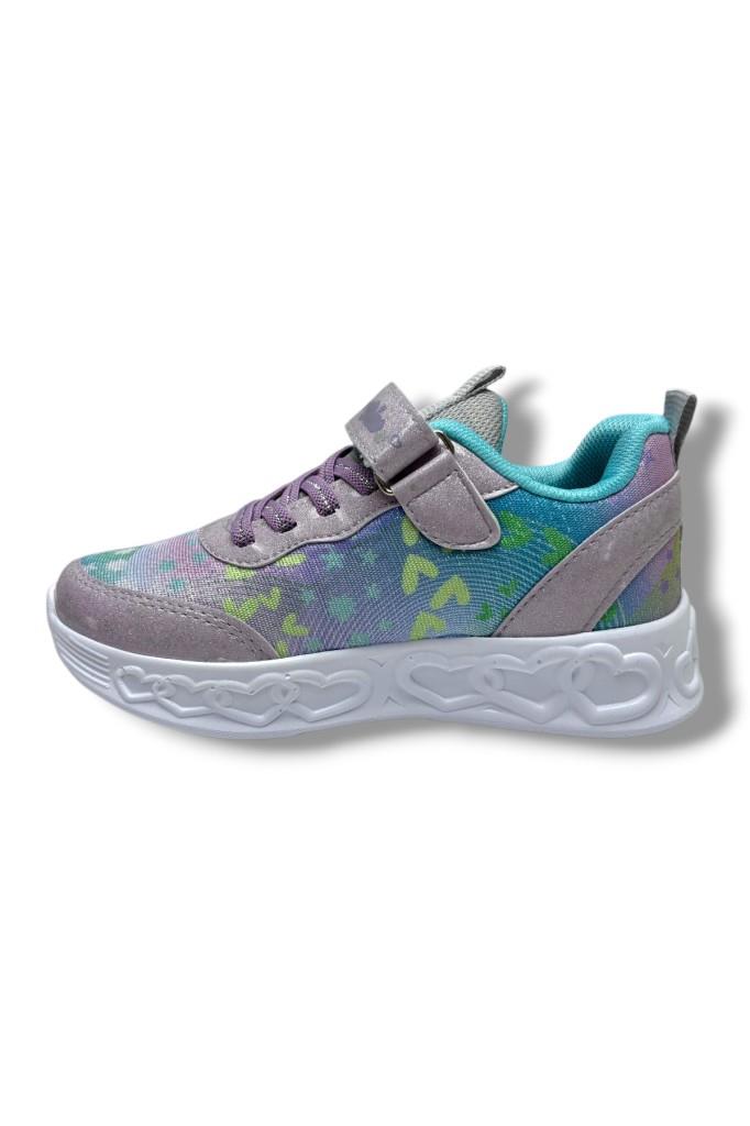 Ndrops 032-26 Anorak Rugan Yıldızlı Anatomik Kız Çocuk Sneaker Buz Turkuaz 31-35