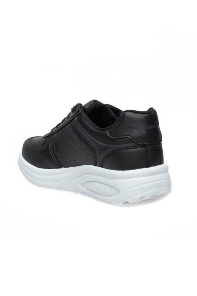 Parley 722-26 Deri Anatomik Bağcıklı Kadın Sneaker Siyah Beyaz
