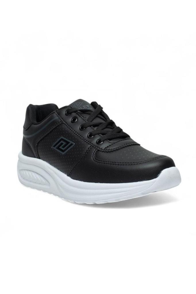 Parley 722-26 Deri Anatomik Bağcıklı Kadın Sneaker Siyah Beyaz