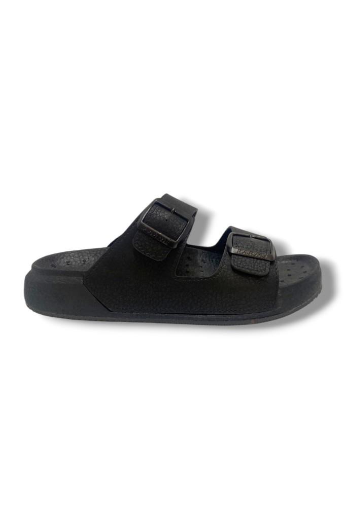 Parmi 24701-25 Mat Deri Anatomik Çift Bant Erkek Terlik