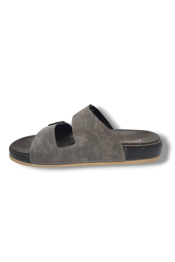 Parmi 25901-25 Deri Çift Bant Anatomik Erkek Terlik