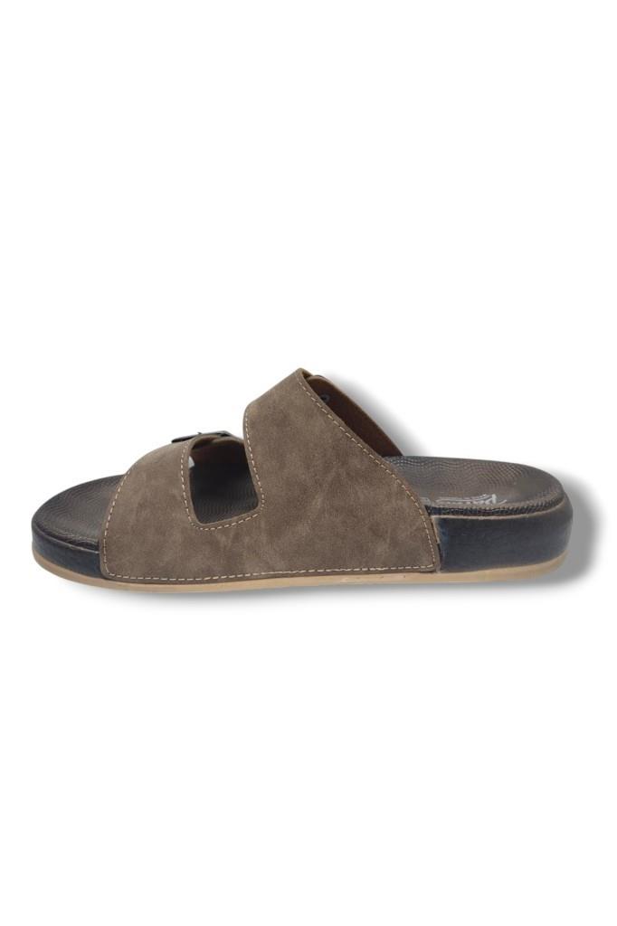 Parmi 25901-25 Deri Çift Bant Anatomik Erkek Terlik