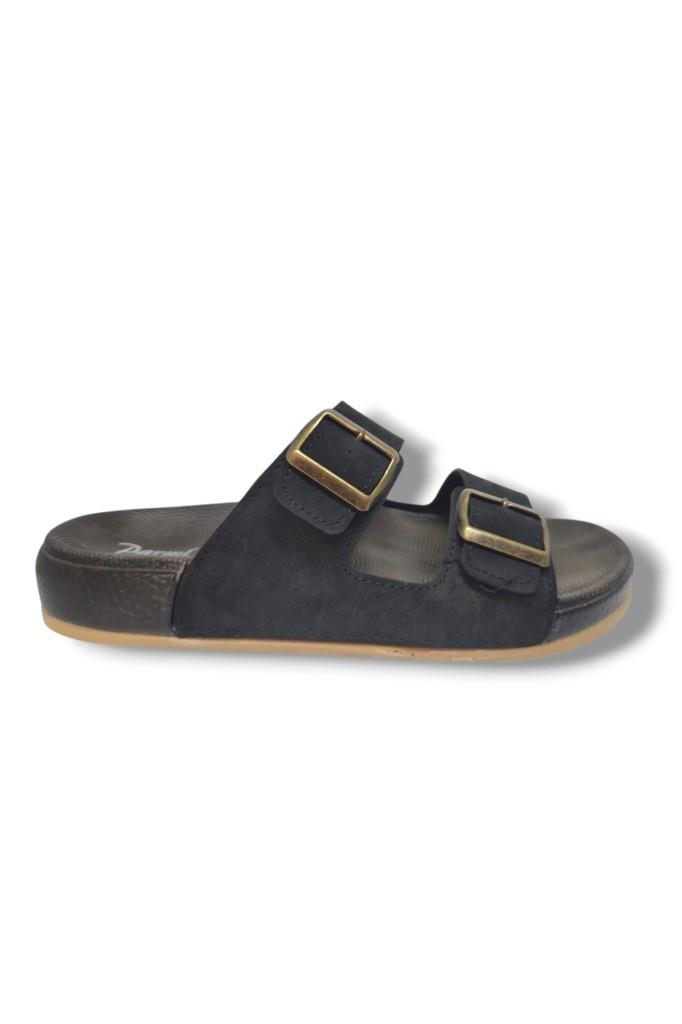 Parmi 25901-25 Deri Çift Bant Anatomik Erkek Terlik