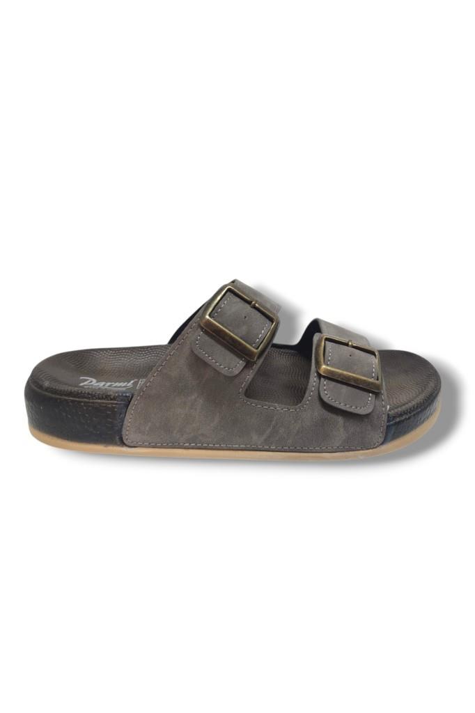 Parmi 25901-25 Deri Çift Bant Anatomik Erkek Terlik