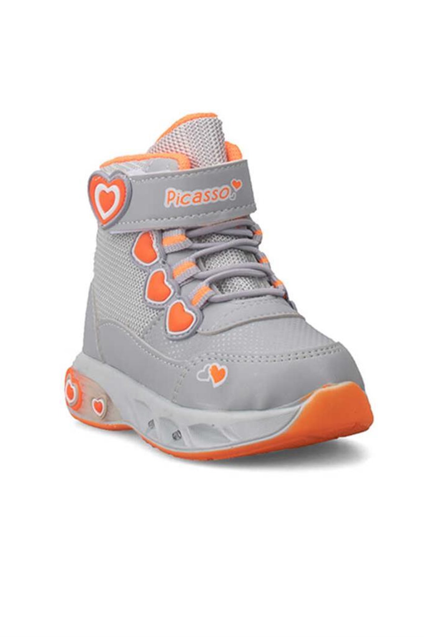 Picasso Kids 094 Deri Bebe Sneaker Bot Gri Turuncu