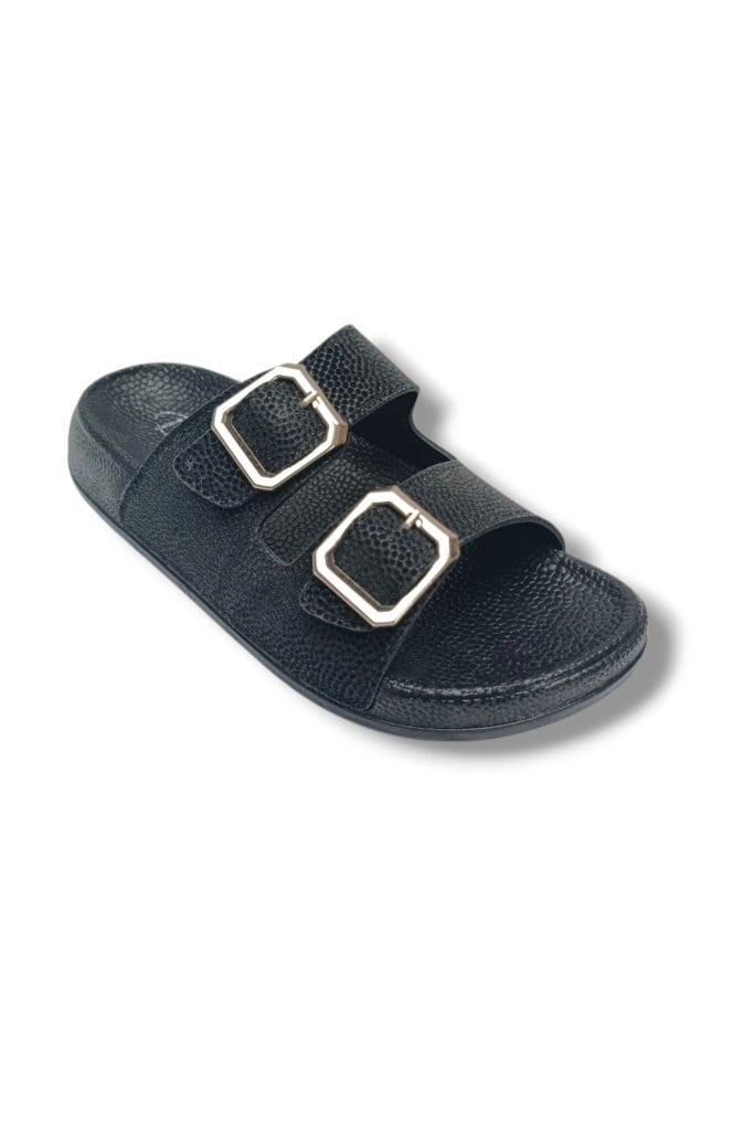 Pienn 20061-011-26 Anatomik Simli Çift Tokalı Kadın Terlik