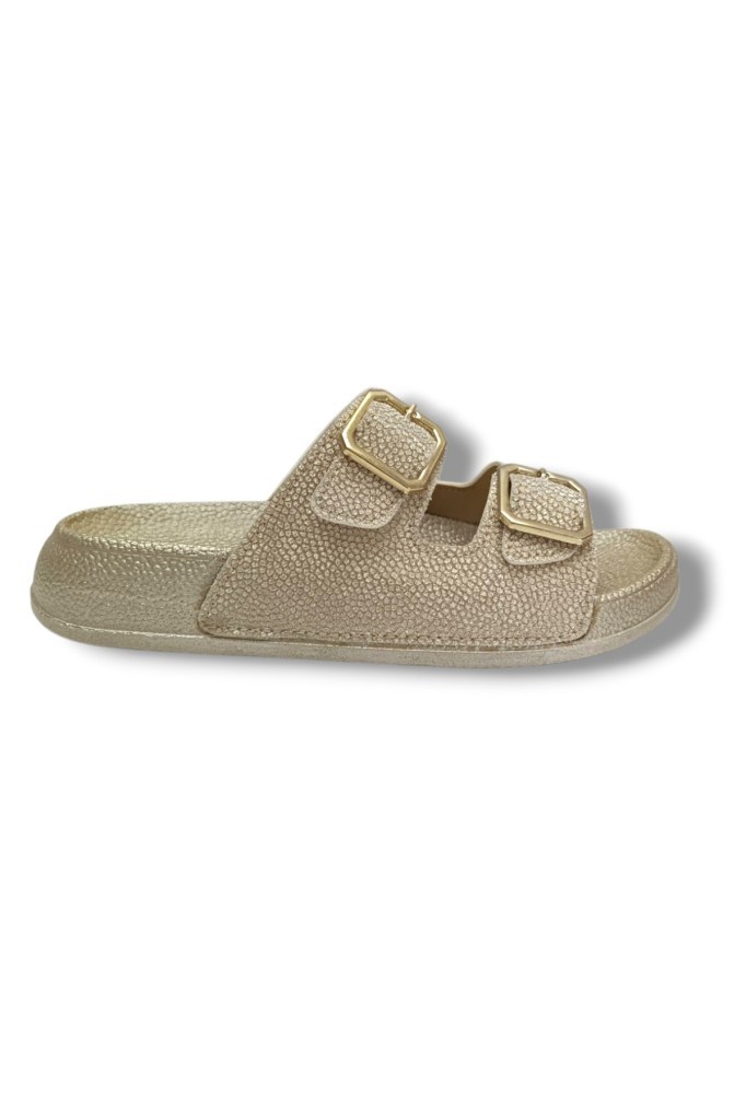 Pienn 20061-011-26 Anatomik Simli Çift Tokalı Kadın Terlik