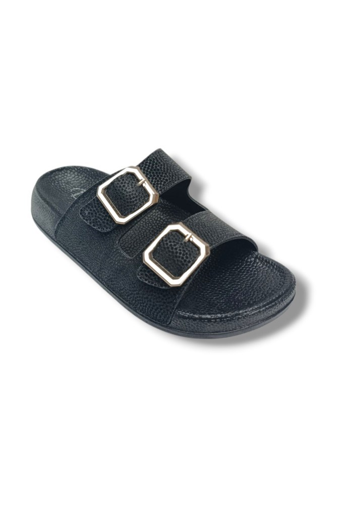 Pienn 20061-011-26 Anatomik Simli Çift Tokalı Kadın Terlik