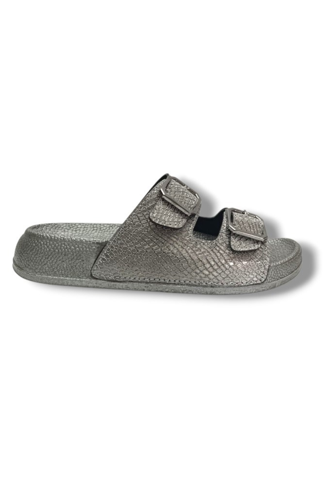 Pienn 20061-022-26 Anatomik Yılan Baskı Çift Tokalı Kadın Terlik