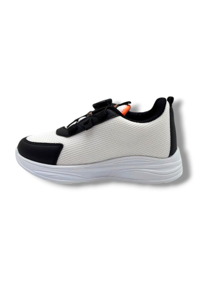 Pro Kids 5004-26 Anorak Akıllı Bağcıklı Anatomik Çocuk Sneaker Siyah Beyaz