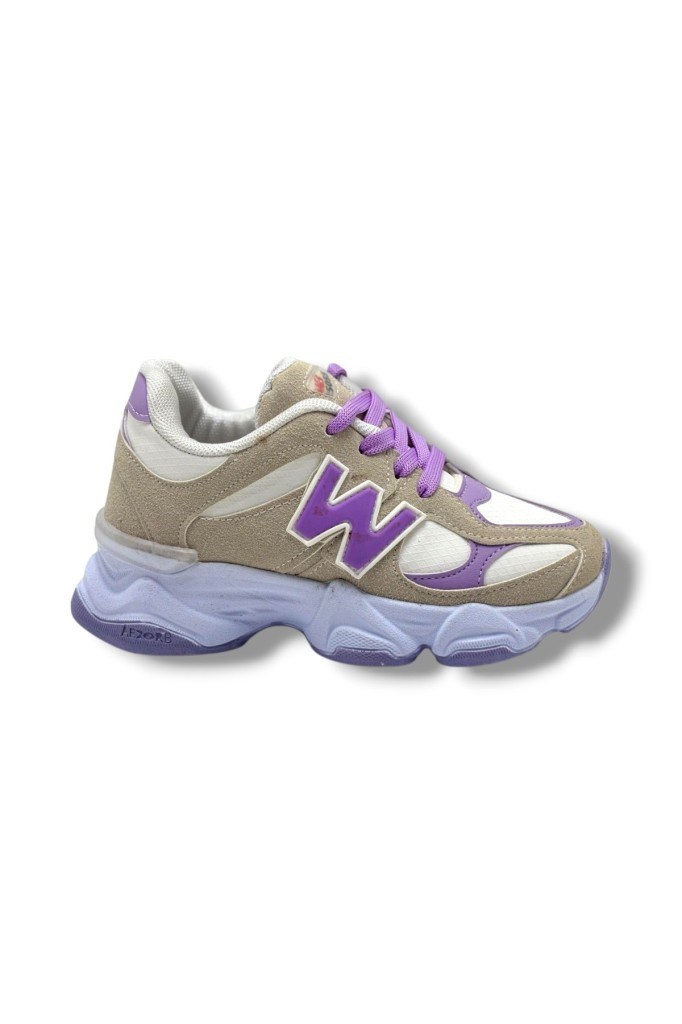 Pro Kids 5055-26 Anatomik Çocuk Sneaker Bej Lila 31-35