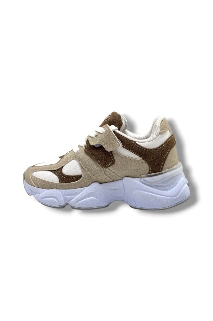 Pro Kids 5055-26 Anatomik Çocuk Sneaker Bej Kahve 31-35