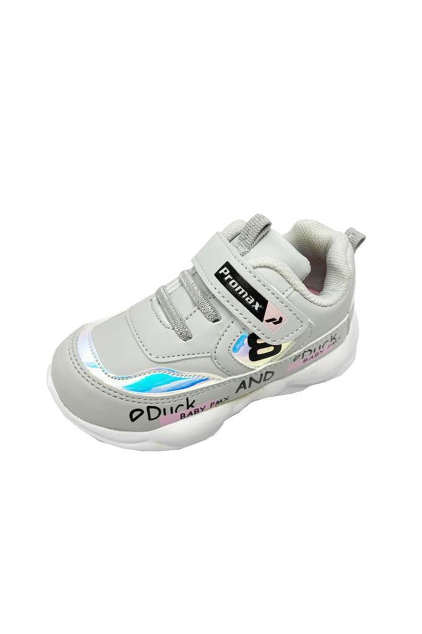 Promax 1579-21 Deri Bebek Spor Ayakkabı Gri Hologramlı