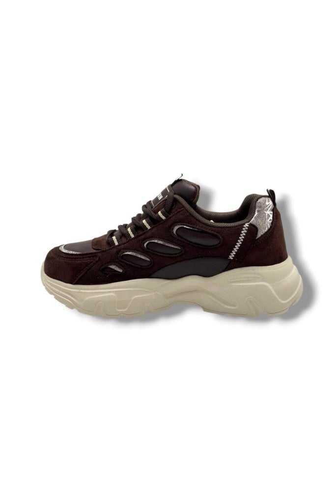 Queen Step 1001-26 Süet Cilt Simli Anatomik Kadın Sneaker
