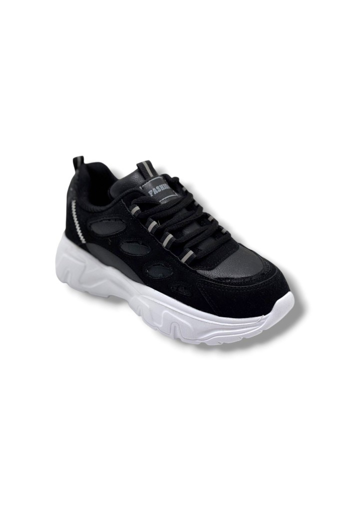 Queen Step 1001-26 Süet Cilt Simli Anatomik Kadın Sneaker