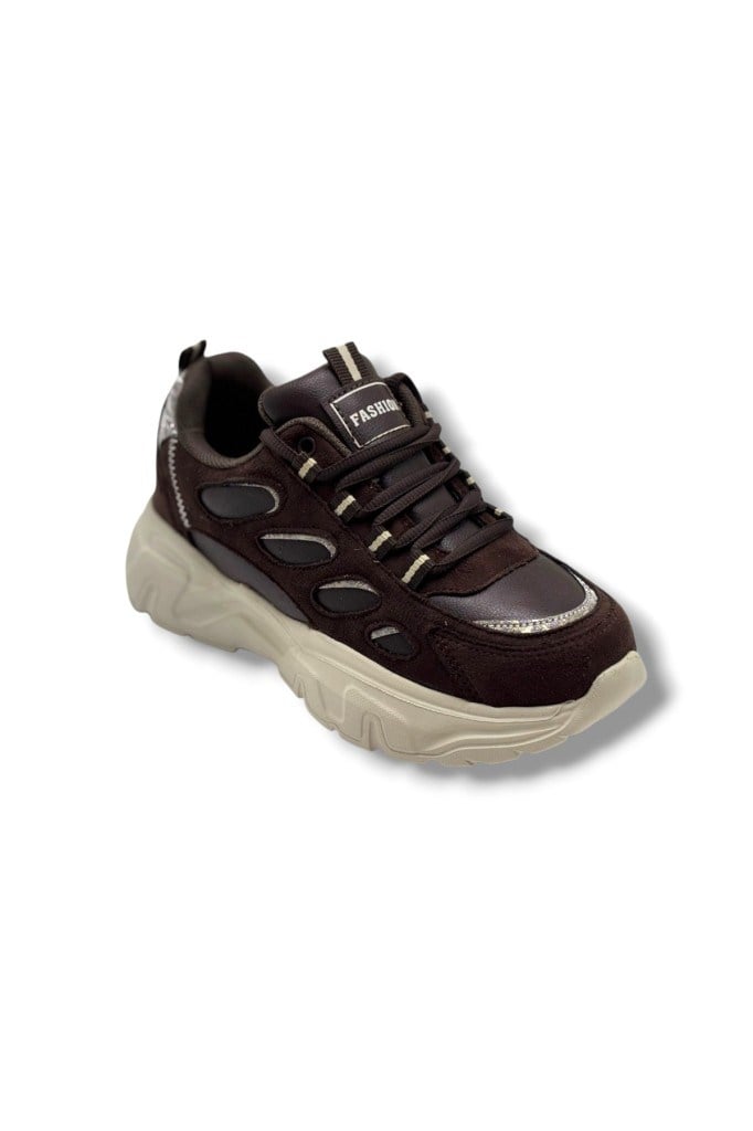 Queen Step 1001-26 Süet Cilt Simli Anatomik Kadın Sneaker