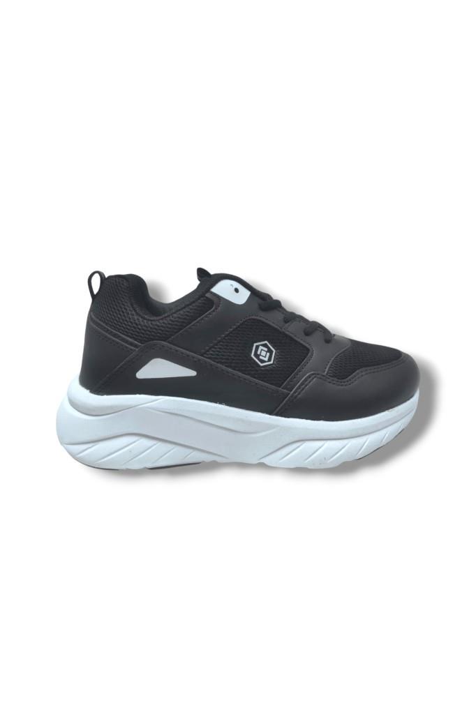 Queen Step 2110-25 Deri Anorak Anatomik Sneaker Siyah Beyaz 36-40