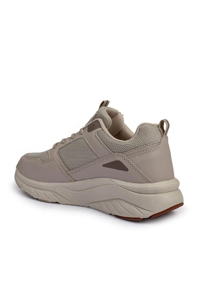 Queen Step 2110-26 Deri Anorak Anatomik Kadın Sneaker Bej Kahve