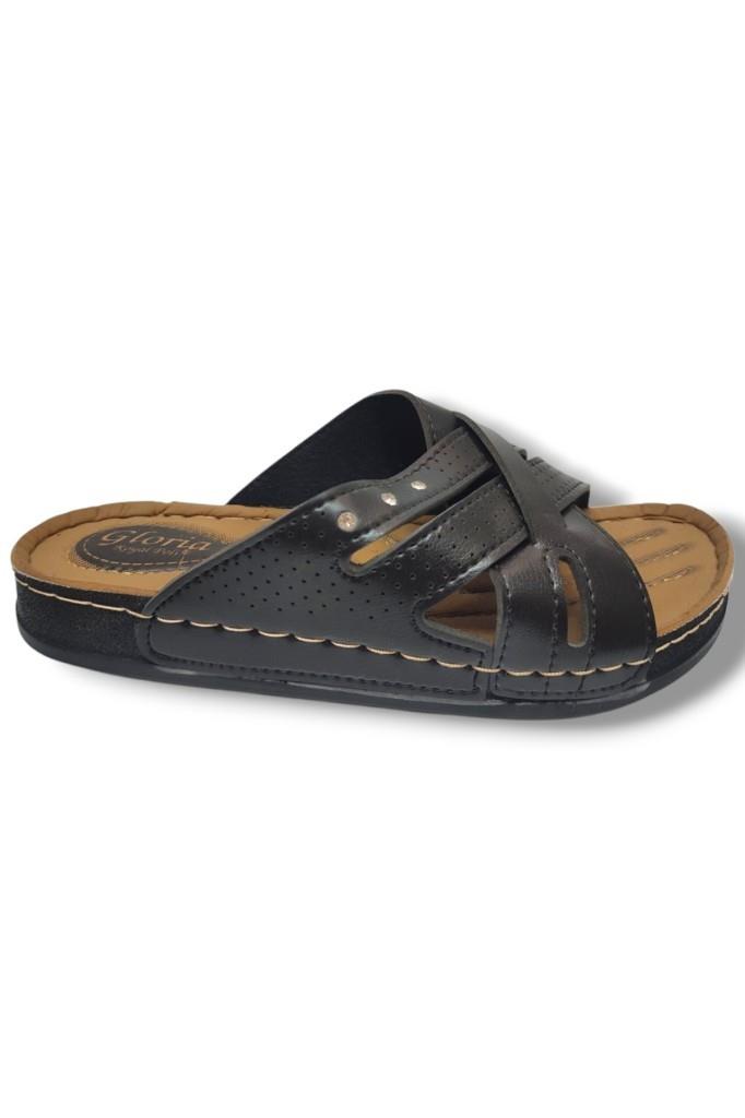 Royal Poli 250-25 Deri Anatomik Çapraz Bant Kadın Terlik