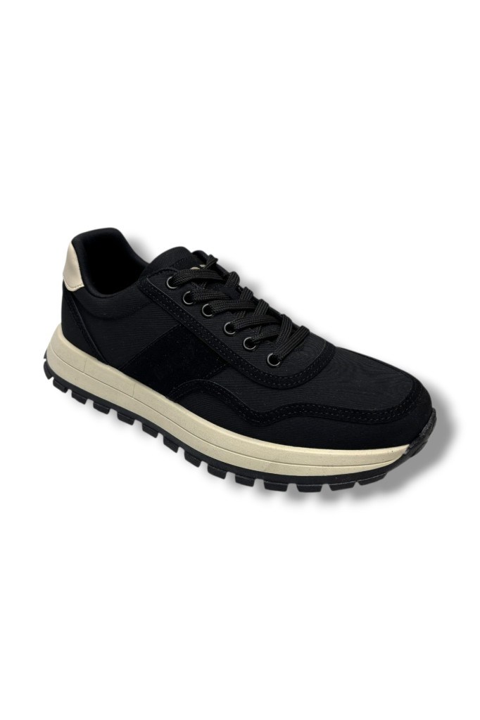 RYT 26YM Med-26 Keten Anatomik Taban Erkek Sneaker Siyah Bej