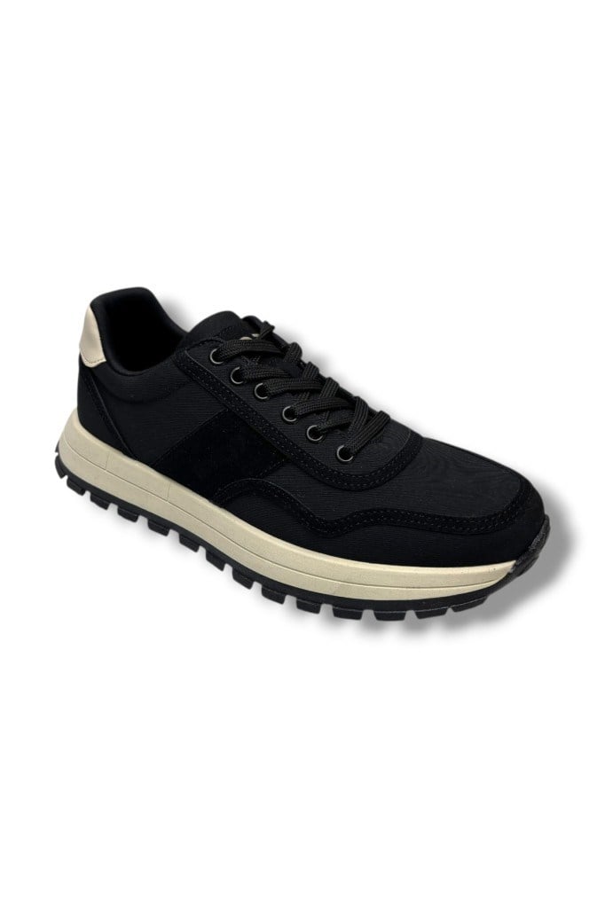 RYT 26YM Med-26 Keten Anatomik Taban Erkek Sneaker Siyah Bej
